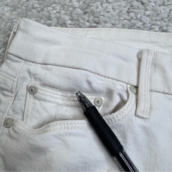 Mother Denim White Distressed Ankle Fray Looker Skinny Jeans stretchy sz 29 - Picture 8 of 16